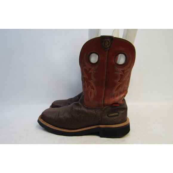TONY LAMA Mens Size 10.5 D Brown Orange Leather Buckaroo Cowboy Western Boots main image 11